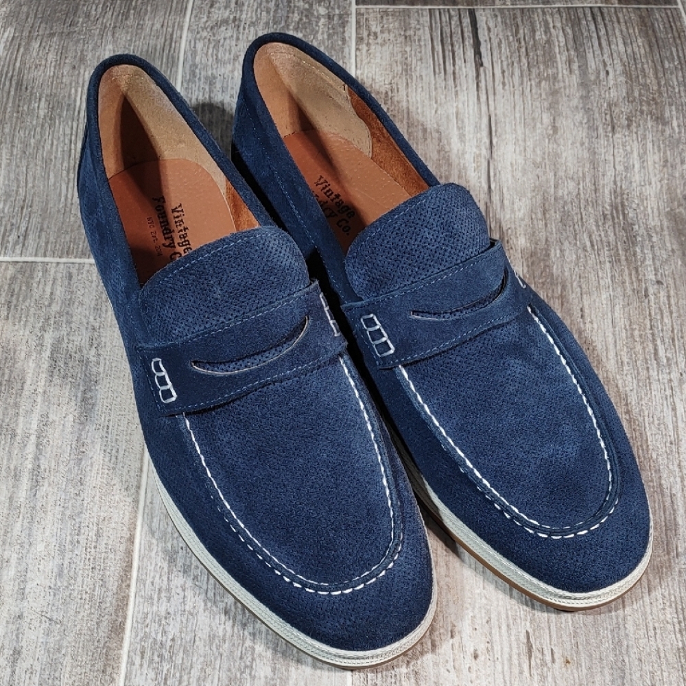 Vintage Foundry Co. Men's Blue Suede Loafers